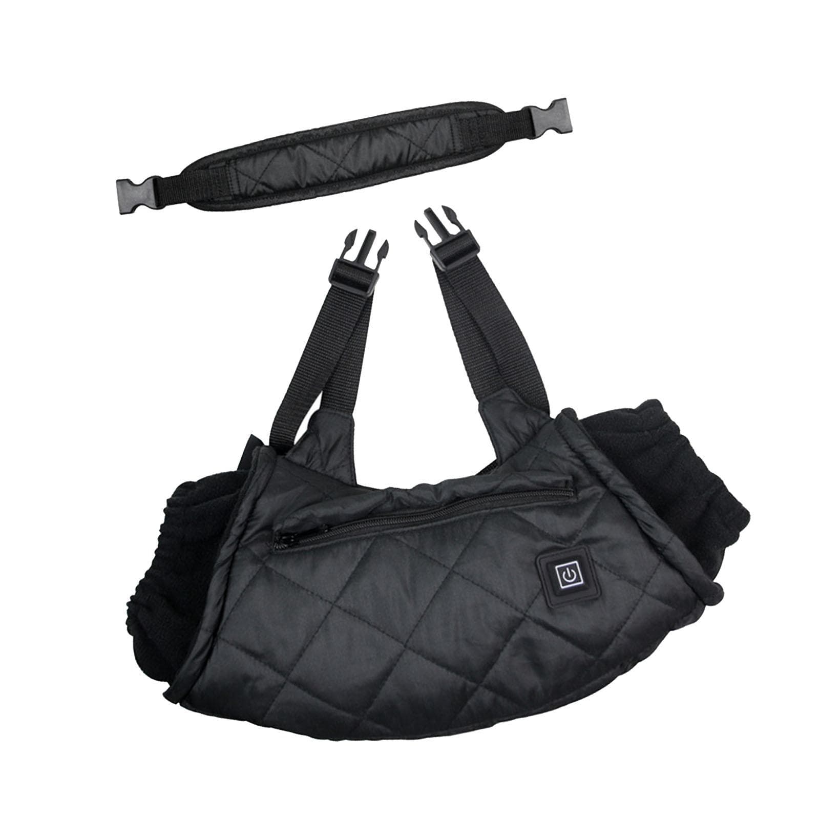 Heated Hand Muff Electric Heated Hand Warmer Pouch with USB Connector Adjustable Strap 3 black