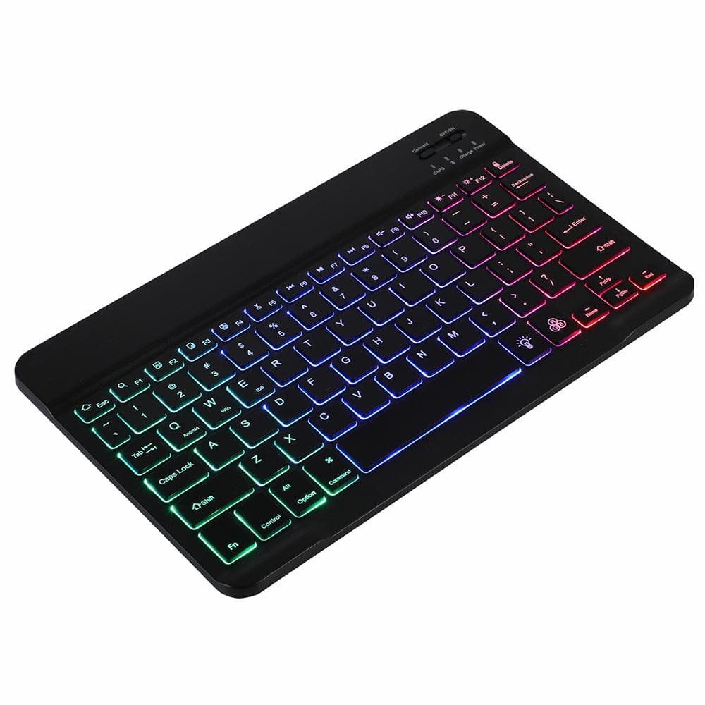 10 inch Wireless BT Keyboard Ultra-thin Rechargeable BT Keyboard Three-system Compatible Mixed Mixed light black