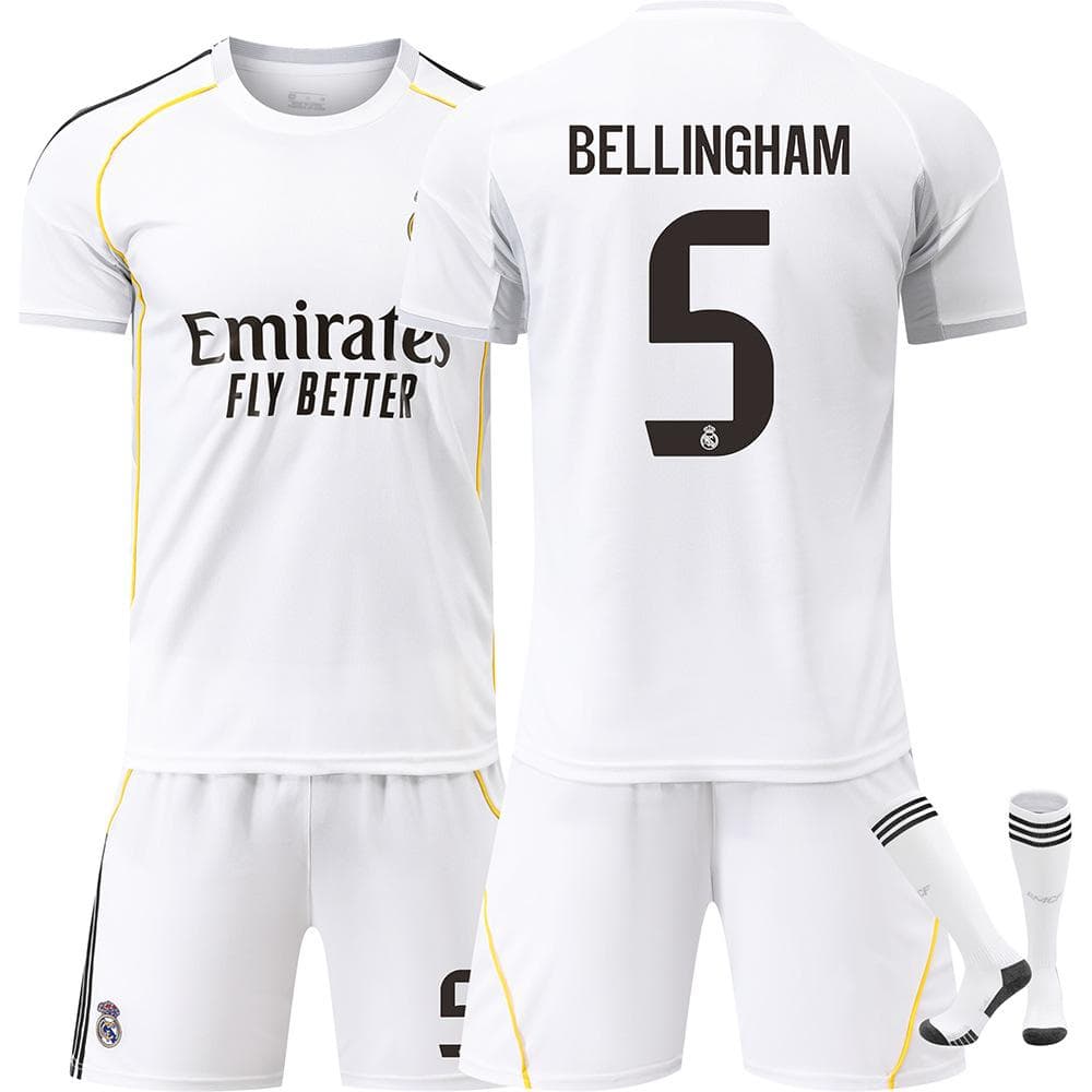25-26 Real Madrid Home Football Jersey for Kids and Adults BELLINGHAM #5 28