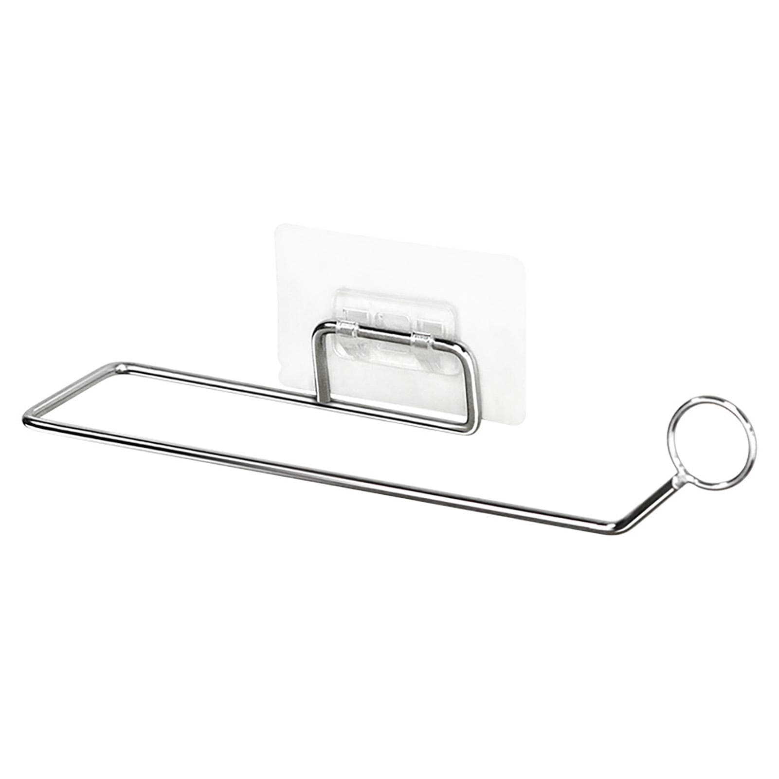Bathroom Paper Towel Rack Wall Mount Dispenser No Drill Holder Stainless Steel for Kitchen