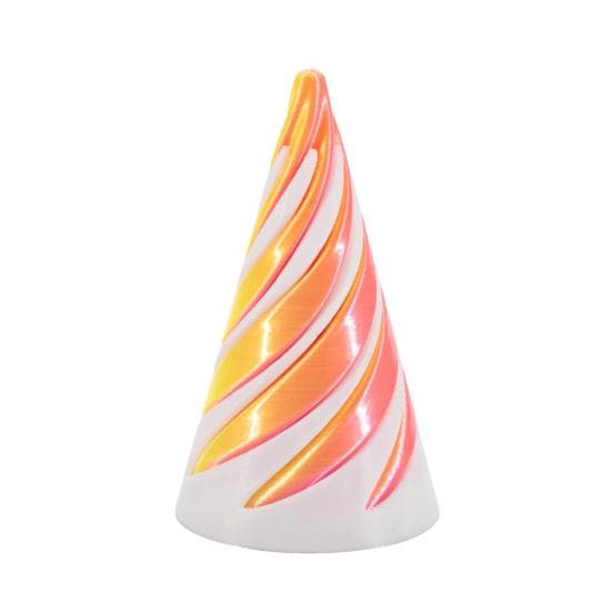 3D Printed Spiral Cone Toy Vortex Thread Illusion Impossible Spiral Cone Passthrough Sculpture Stress Relief Kids Adults Mini Spiral Cone Fidget Toy orange