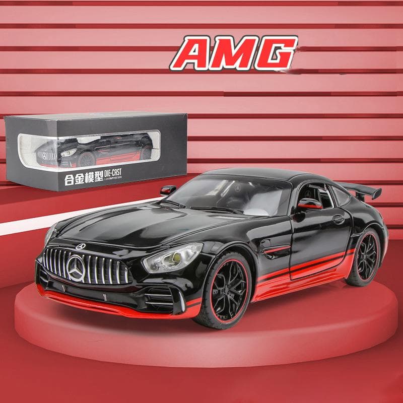 1/24 Scale Benz AMG GTR Toy Cars Model Car, Zinc Alloy Pull Back Toy car with Sound and Light for Kids Boy Girl Gift 1/24-20.5x9x5.5cm