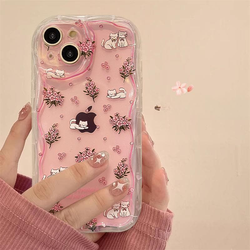 Applicable To Apple 15 Mobile Phone Case Iphone14promax Full Screen Floral Cat 13 Transparent Silicone 12 Full Packaging Soft iPhone 6s Plus