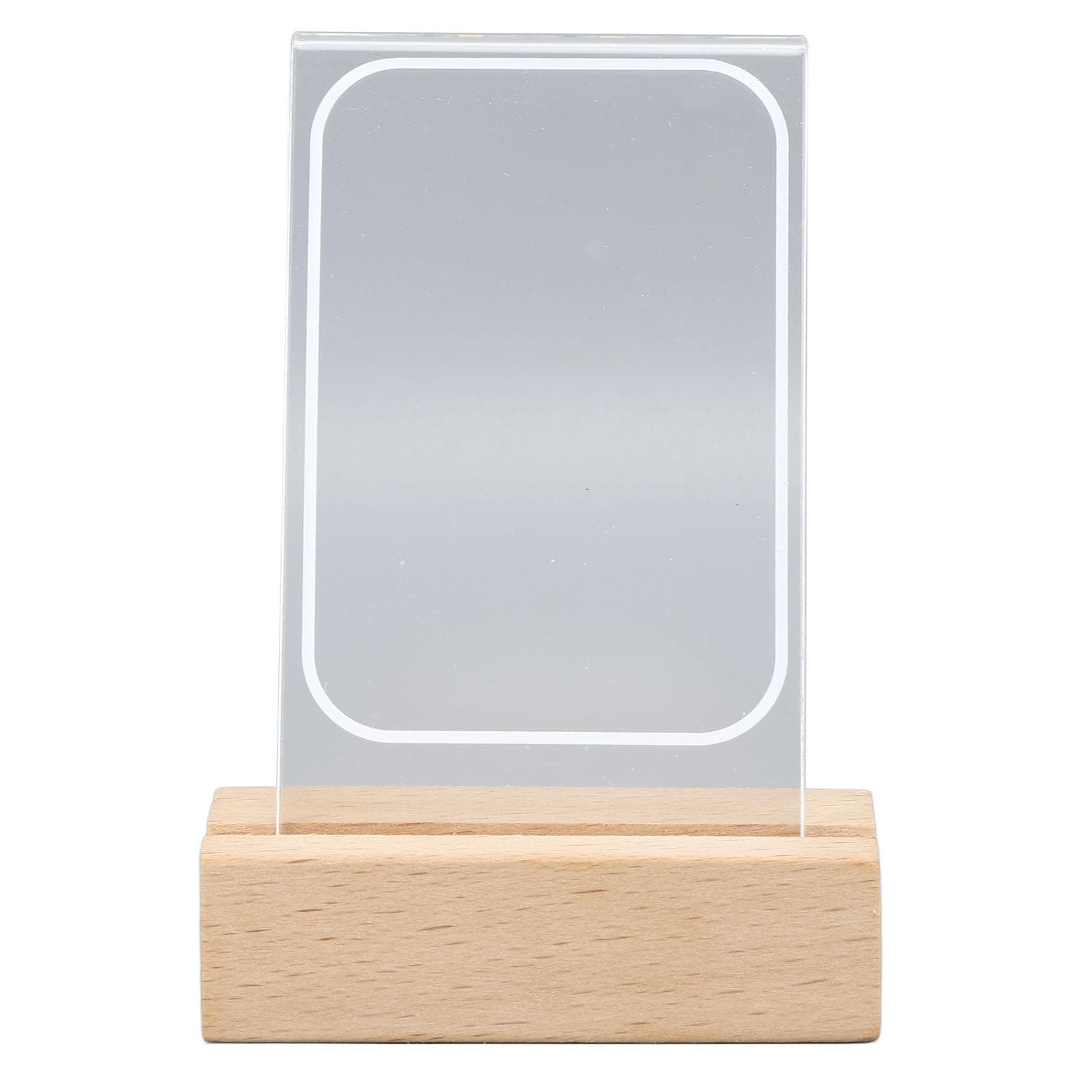 Acrylic Wood Base Picture Frames Warm Light Wooden Clear Acrylic Picture Frame for 3 Inch Photos