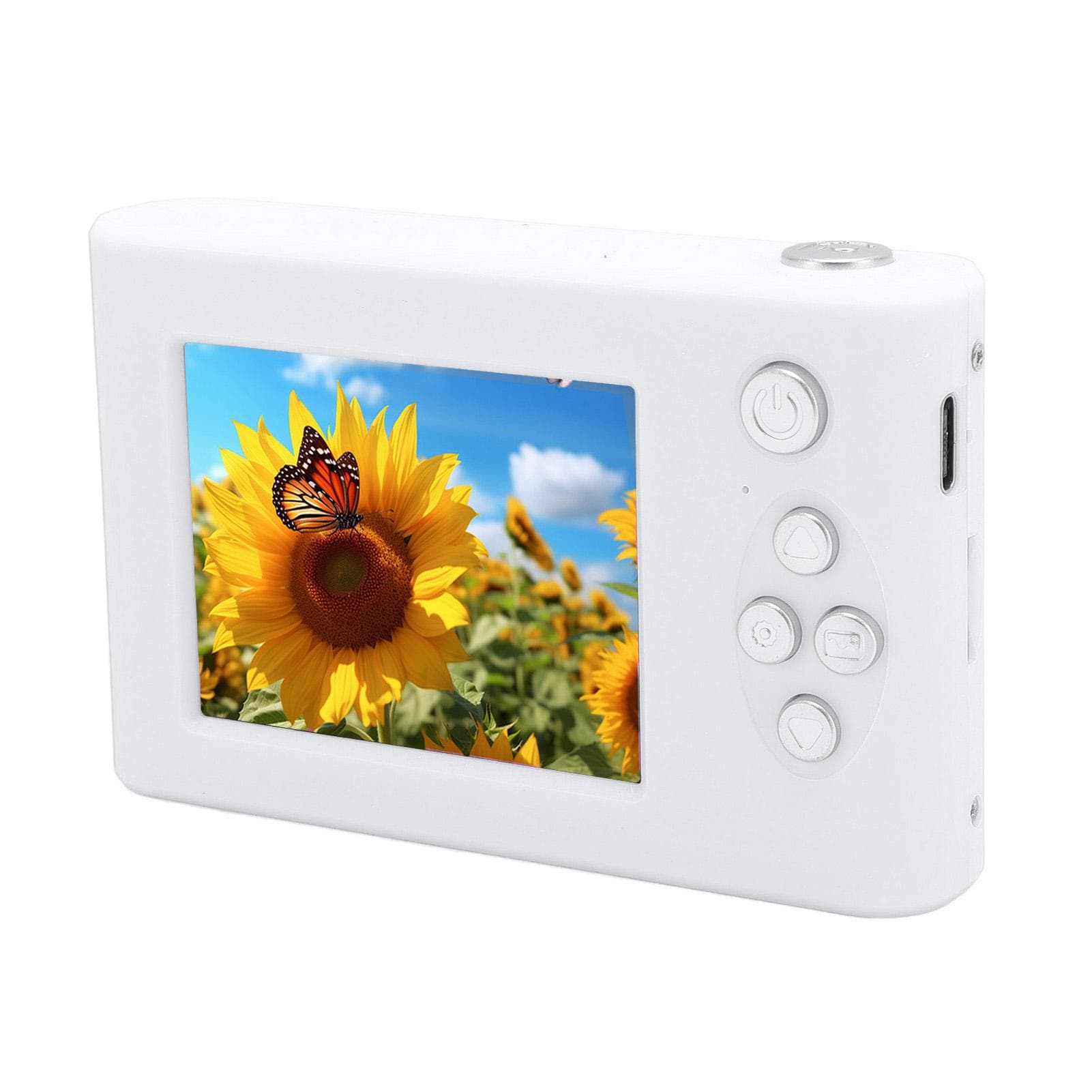 Digital Camera 8x Zoom 48MP 1080P 2.4 Inch IPS Screen Anti Shake Auto Focus Compact Digital Camera white