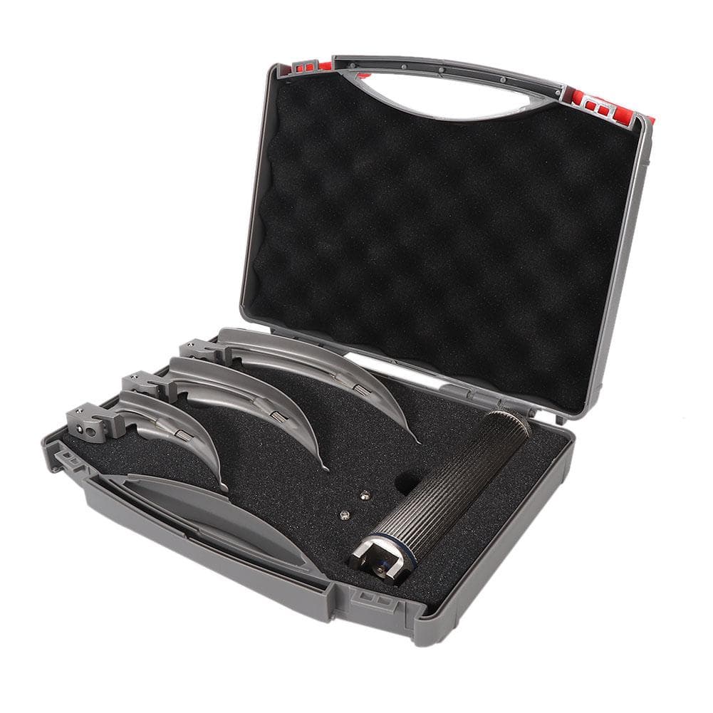 Adult Anaesthetic Professional Stainless Steel Laryngoscope Fiber Optic Detection ToolSilver 3 silver