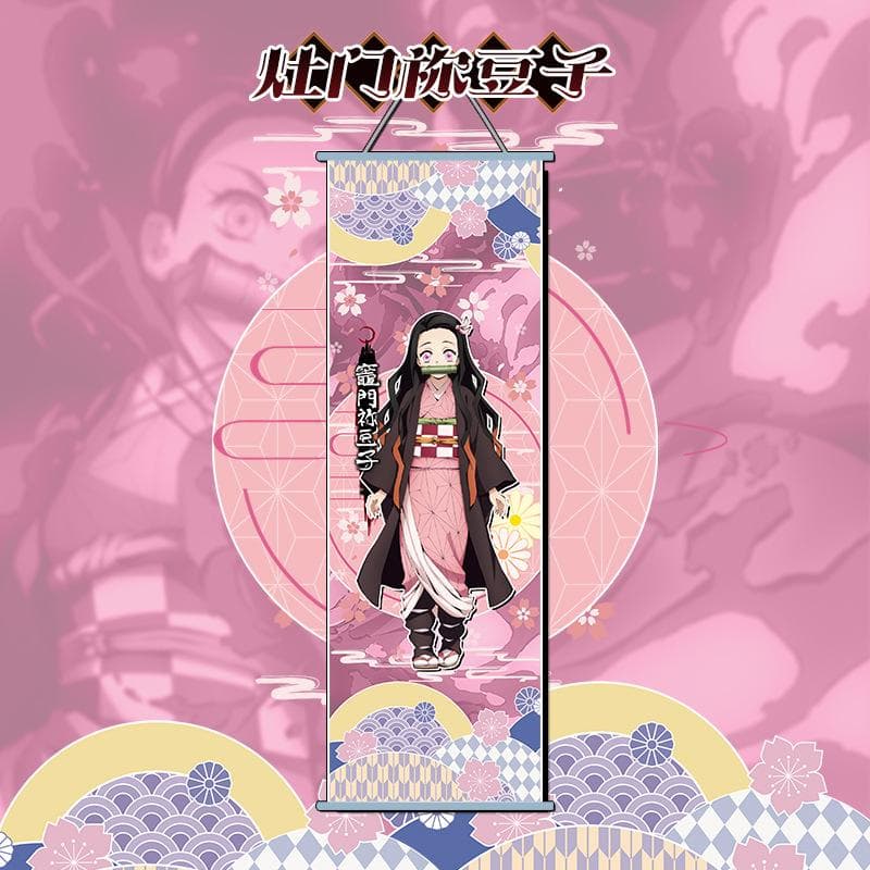 Demon Slayer Wall Chart Anime Kamado Tanjiro Nezuko Canvas Poster Modern Home Decoration Living Room Pendant Gift
