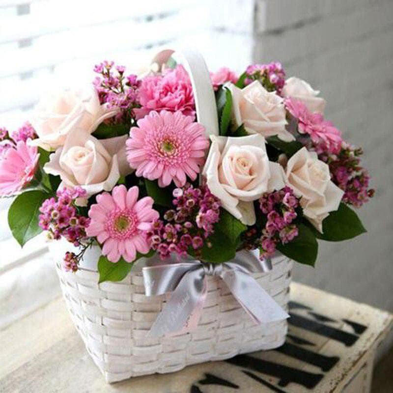 Rhinestones Embroidery Diy Diamond Embroidery 5D Diamond Painting A Basket Of RosesDaisy Diamond 30x30CM