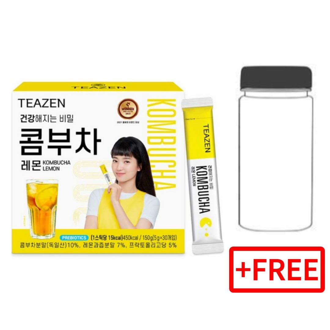 [TEAZEN] Kombucha Powder 6 flavors 30T / Lemon, Citron , pineapple, peach, mango guava, shine musket Lemon 30t+free bottle