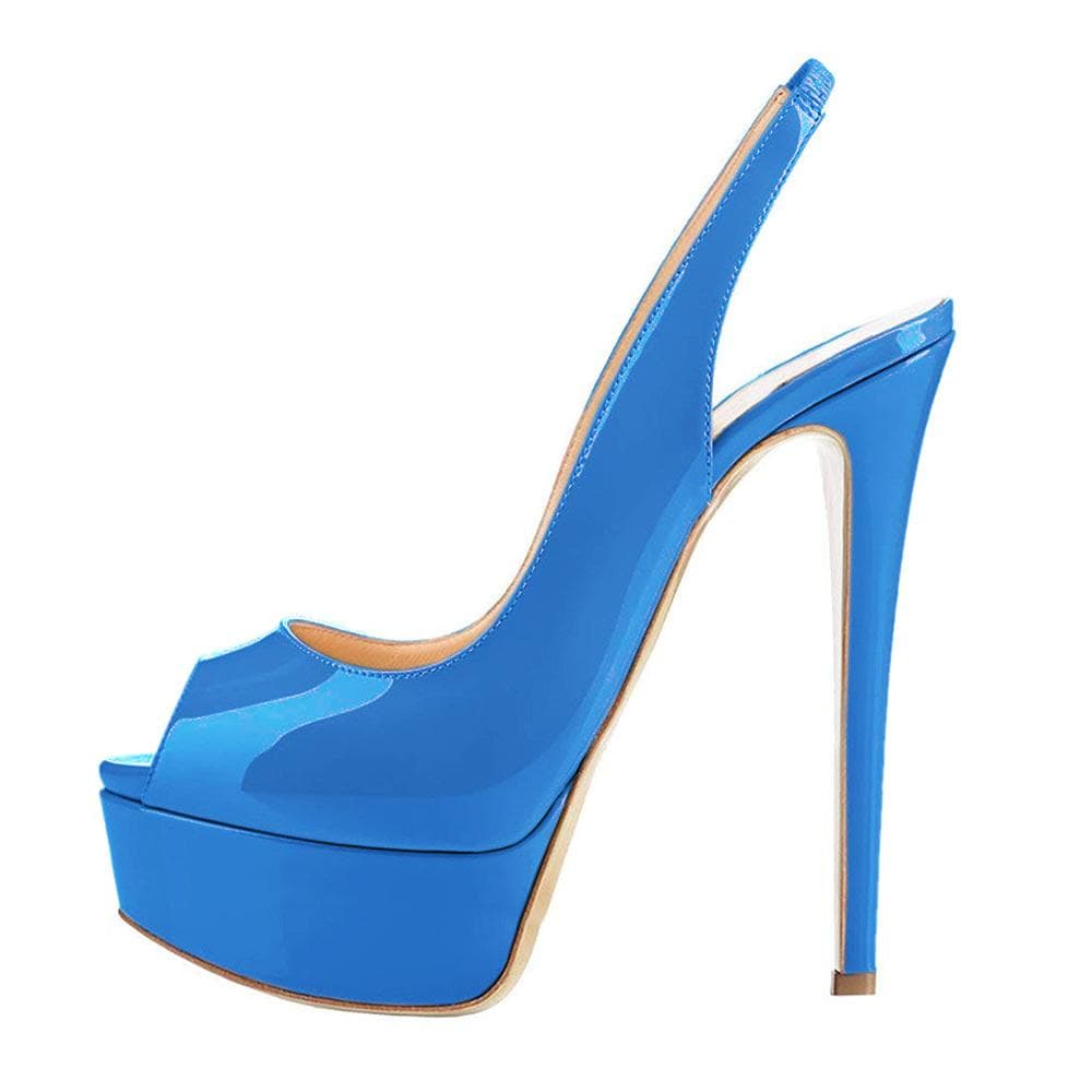 Women Sandals Sexy 14CM Super High Heels Open Toe Platform Sandals Gladiator Party Dress Red Wedding Shoes 37 blue