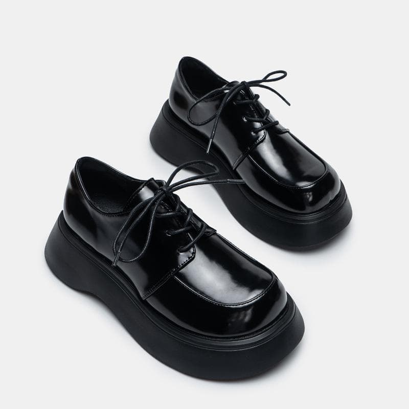 New Mary Jane Thick-soled Big-toe Shoes Women's Singles Shoes College Style Small Leather Shoes Women's Platform Shoes Women 39 black