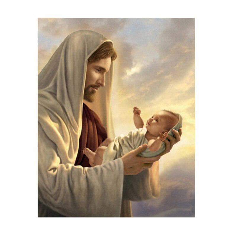Father God Diamond Embroidery 5D DIY Diamond Painting Cross Stitch Picture Full Round Diamond 20X30