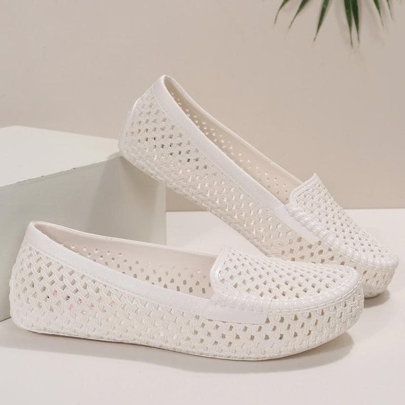 Women Clogs Jelly Sandals Home Non-slip Summer Hole Shoes Female Flat Slippers Plastic Female Girls EVA Garden Shoes 41
