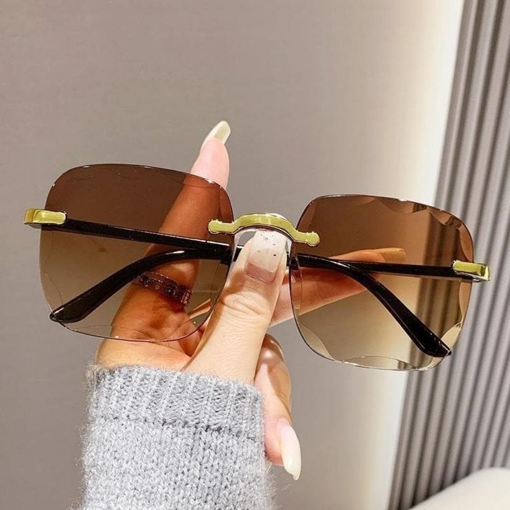Large Frame Vintage Sunglasses for Women UV400 Protection Korean Style Fashion Shades Original New