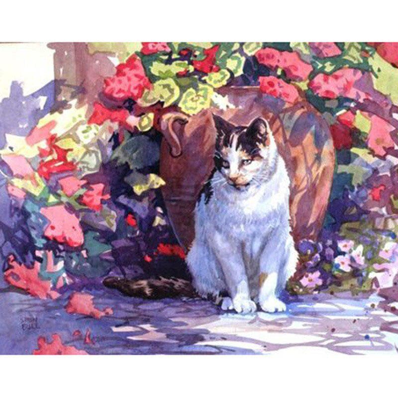 Mosaic Pictures Chinese Embroidery Daimond Painting Animals Diamond Embroidery Flowers and Cats 20X30CM