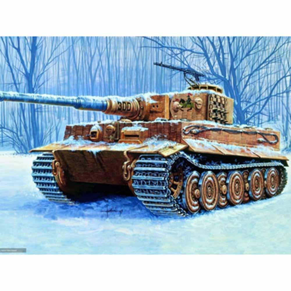 5D DIY Diamond Painting Tanks In The Snow Handmade Embroidery Set Cross Stitch Mosaic Home Decor 20X30CM