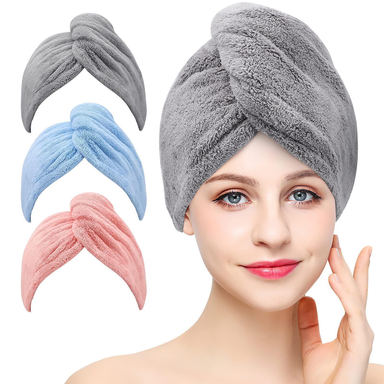 Microfiber coral fleece dry hair cap water-absorbing quick-drying turban dry hair towel shower cap white 70*25 cm