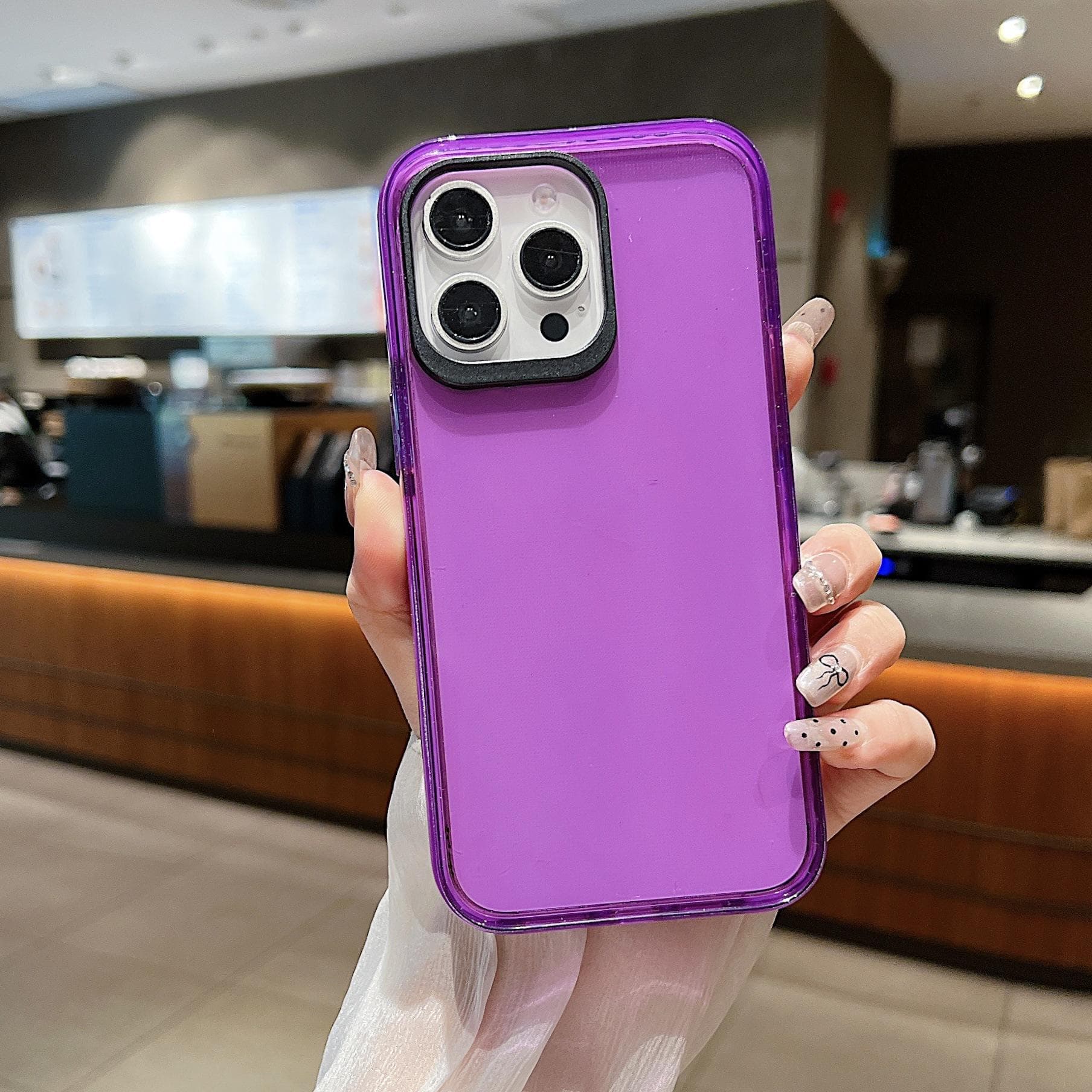 5-meter Anti-drop Thickened Colored Transparent Double-piece TPU Phone Case, Suitable for Black Ring Protective Case of IPhone15 PRO IP15PRO MAX