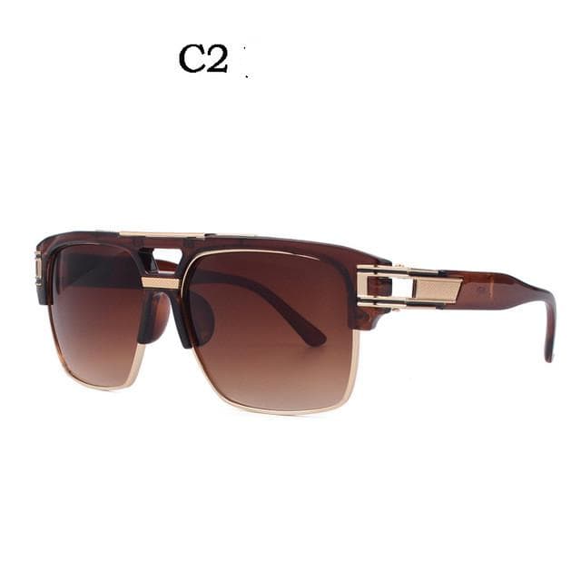 Man Women Flat Mirror Sunglasses Unisex Fashion Vintage Square Sun Glasses Brand Designer Sunglasses None