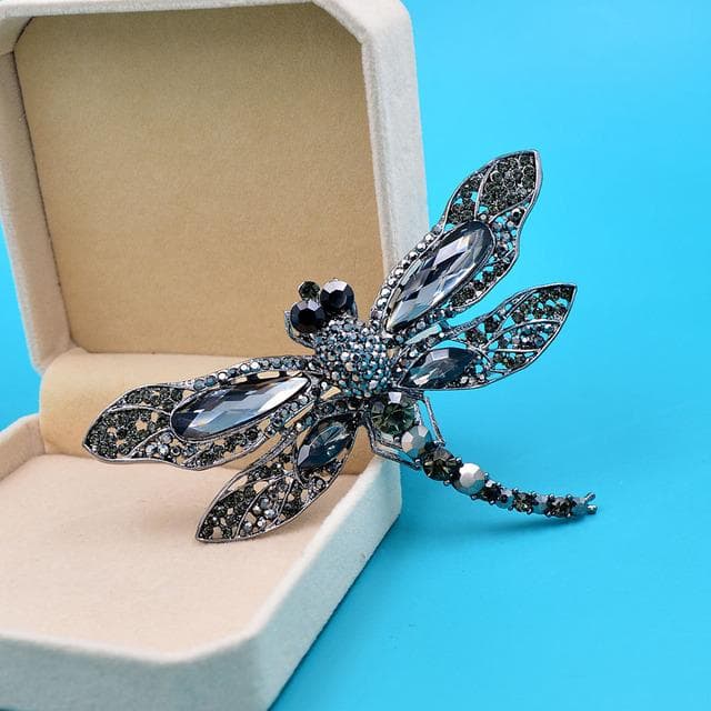 New Rhinestone Large Dragonfly Brooches For Women Vintage Coat Brooch Pin Insect Jewelry 8 Colors Available Gift