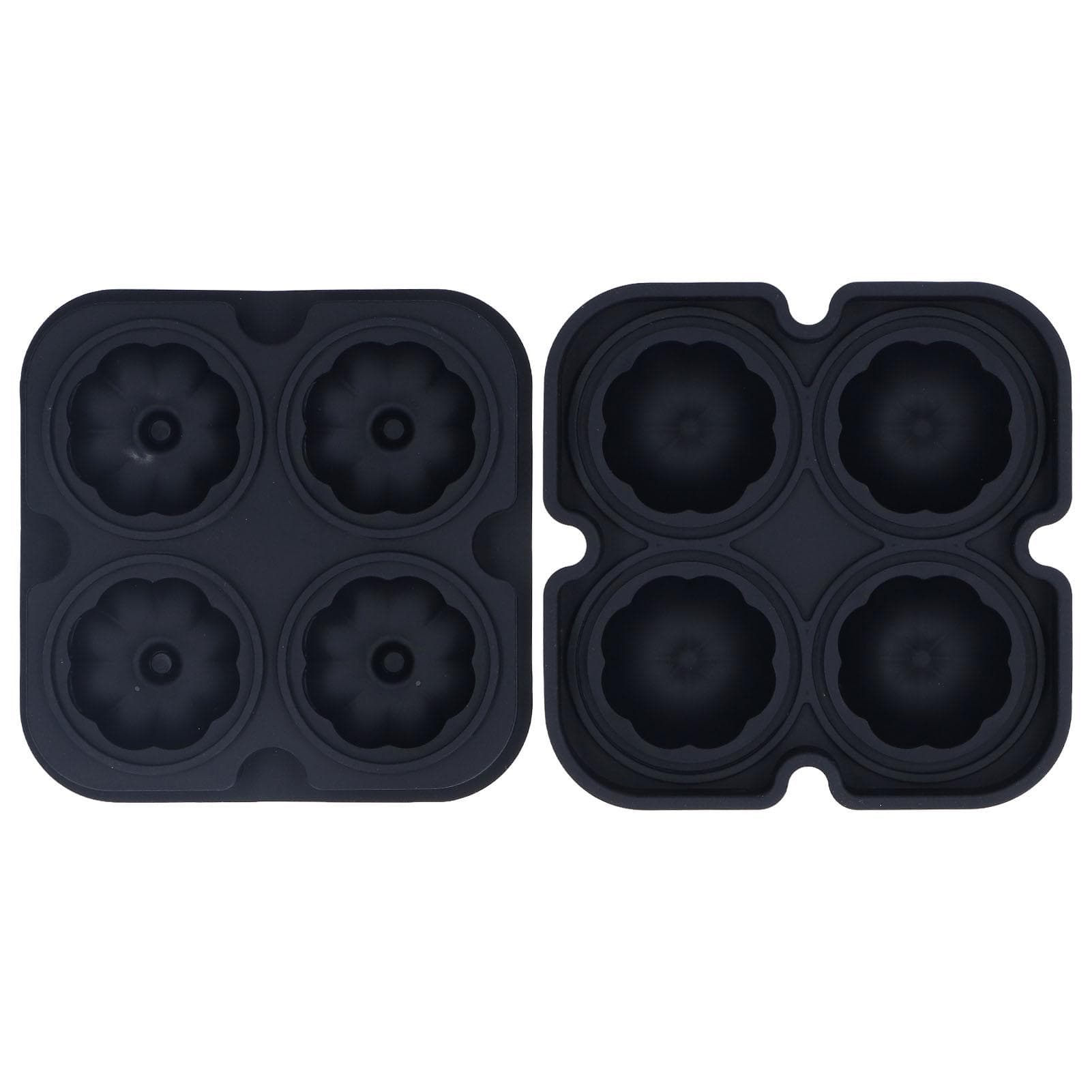 Pumpkin Ice Ball Mold 3D Pumpkin Shape Food Grade Silicone 4 Cells Easy Release Whiskey Ice Mold black