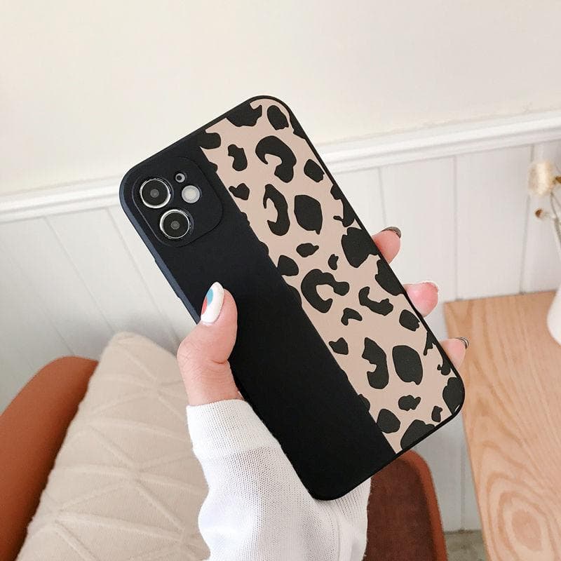 Leopard Print Cube Straight Edge Suitable for Apple IPhone 16 Pro Mobile Phone Case IPhone 15 Soft Silicone 14 Anti-fall 13 Apple6/6s