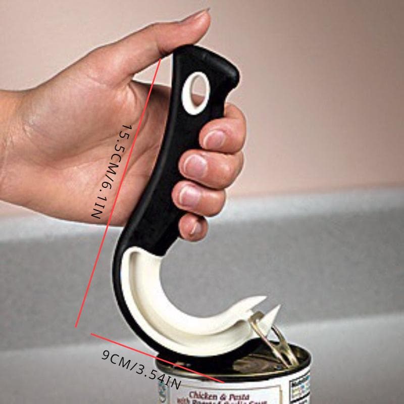 Easy-Grip Hook Can Opener - Durable Plastic, Perfect for Home & Restaurant Use, Ideal Christmas Party Accessory black