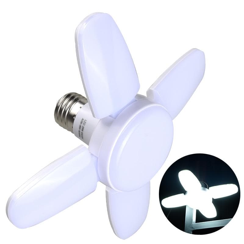 New 1Pc E27 LED Bulb Fan Shape Led Light Bulb AC85-265V 28W Foldable Bulb For Home Ceiling Light 6500K (cold white)