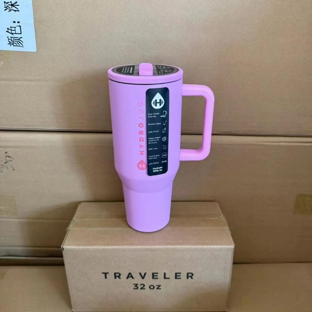 HydroJug Tumbler 32OZ/40OZ Traveler Straw Lid Stainless Steel Vacuum Insulated Car Mug Double Wall Thermal Iced Travel 40OZ