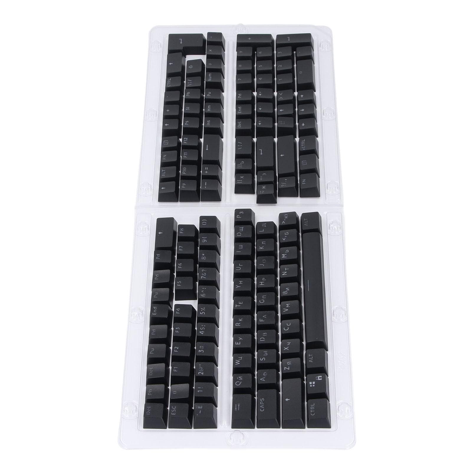 132 Key Keyboard Keycap Russian OEM Profile Matte Finish Ergonomic ABS Keycaps for 61 62 64 68 84 black
