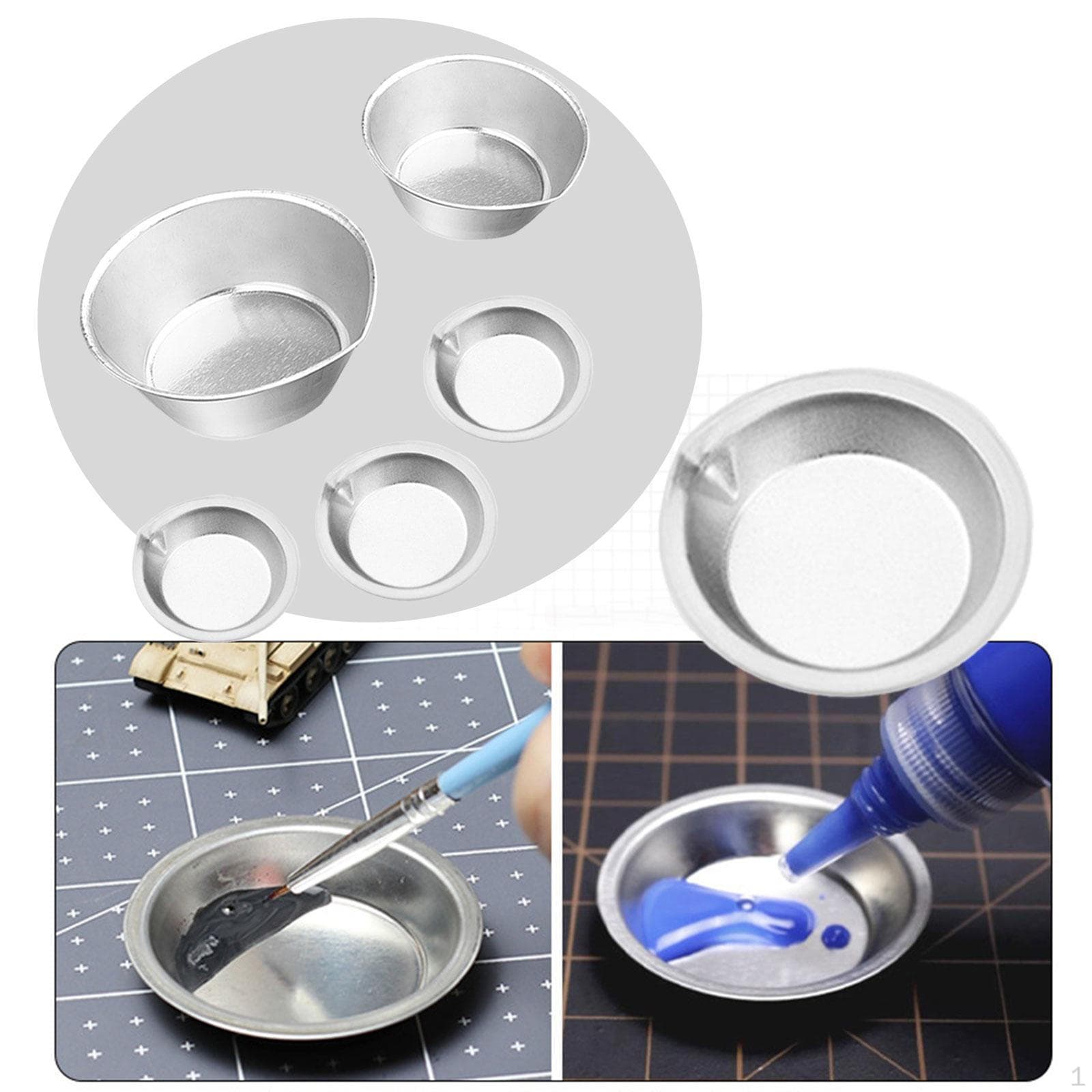 Makeup Palettes Round Paint Tray Metal Blending Kits Pigment Mixing Cups Palette for Art B