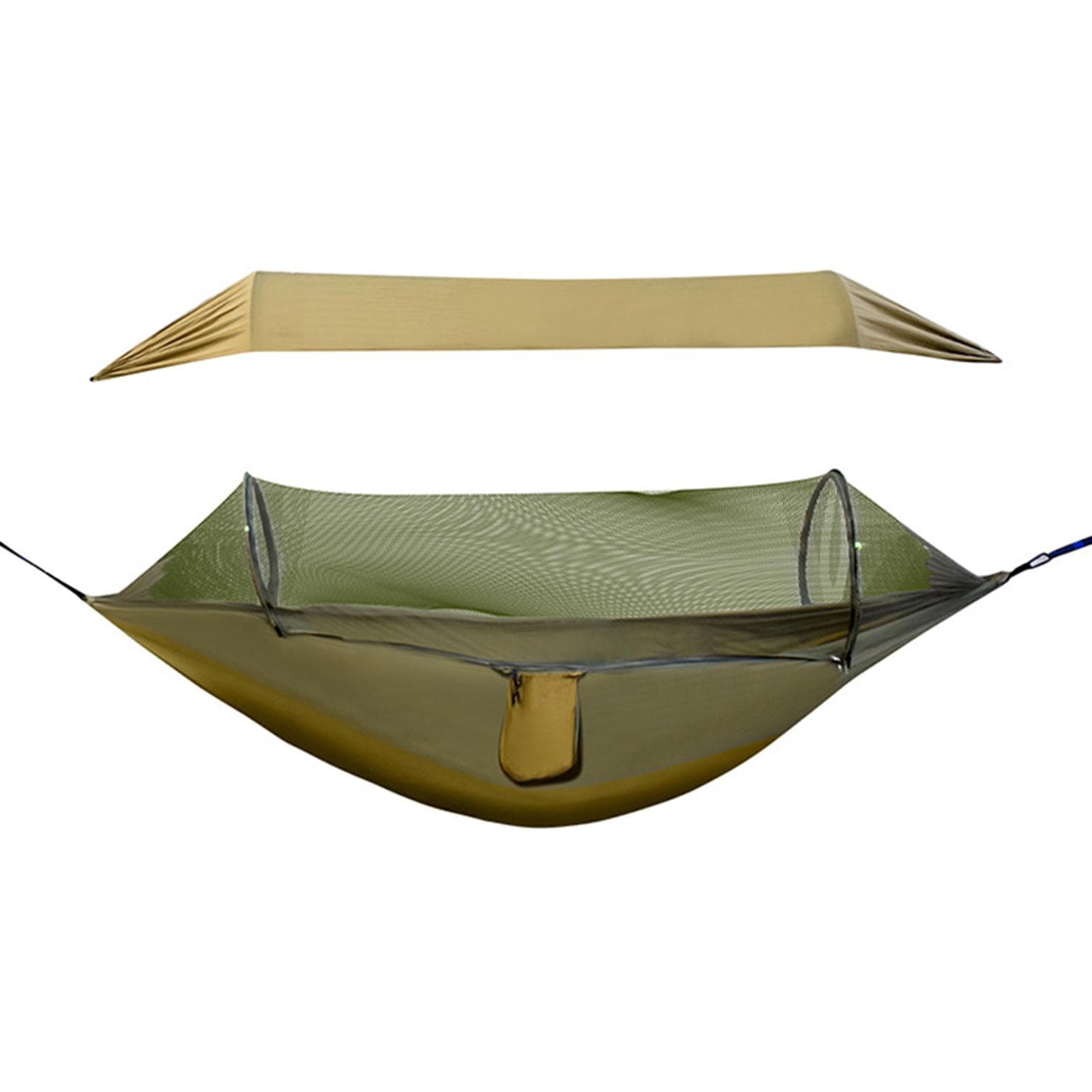 Waterproof Camping Hammock Portable Hanging Hammock with Mosquito Net for for Outdoor Backpacking army green