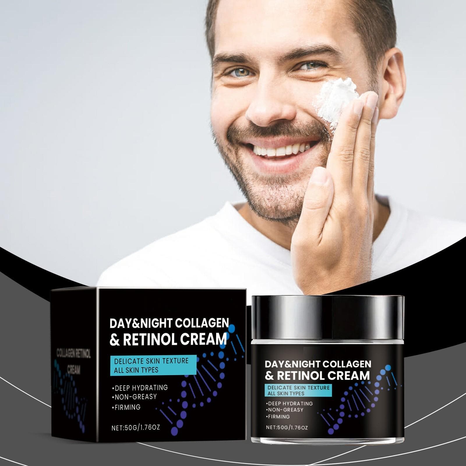 For Men Collagen Cream For Line Reduction Hydrating Brightening Moisturizing Firming Skin Moisturizer One Size