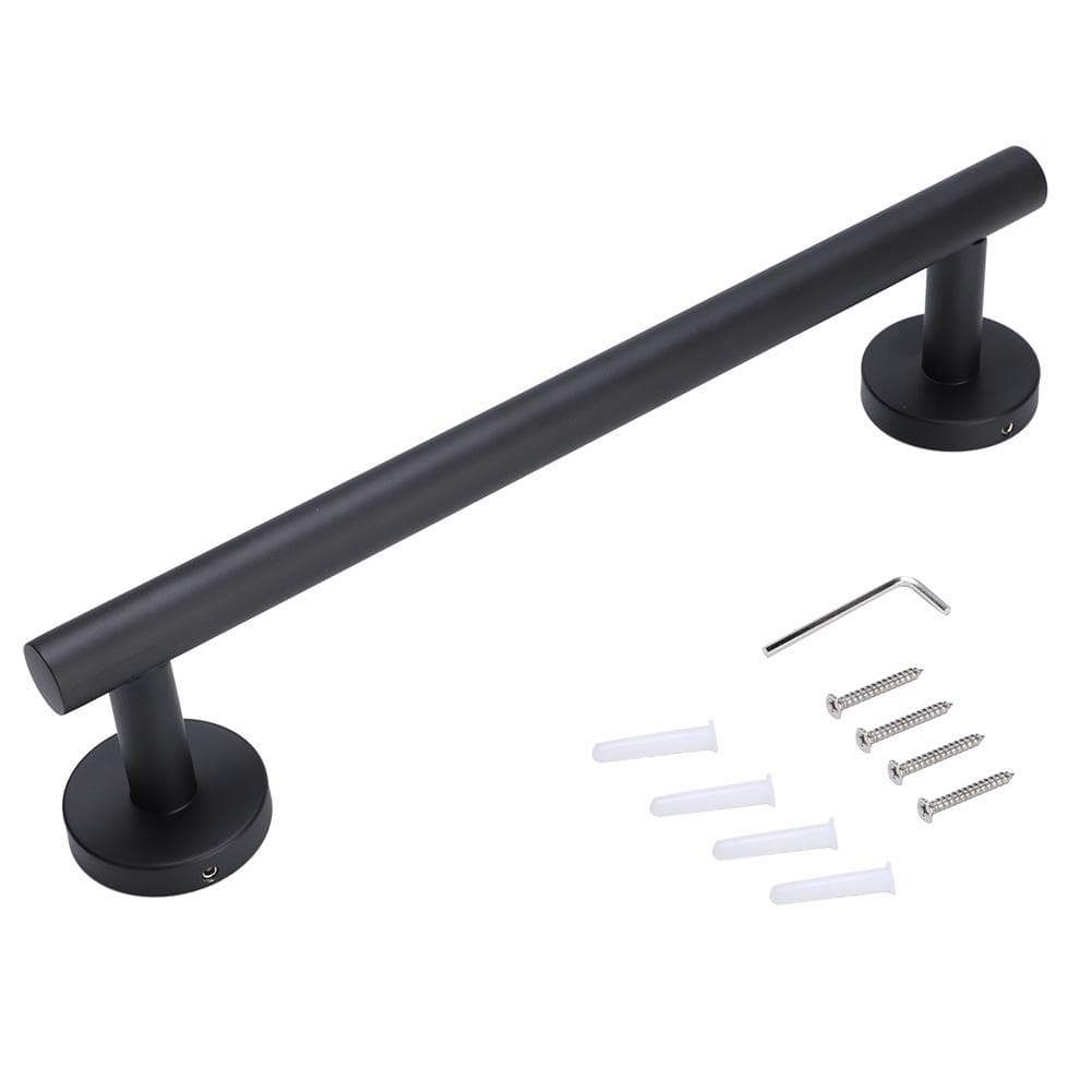 30cm Stainless Steel Black Brushed Single Towel Bar Rack Holder Bathroom Storage Organizer