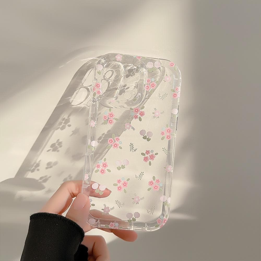 Small Fresh Florals Are Suitable for Apple 16 Promax Mobile Phone Case IPhone 15 All Inclusive 14/13 Women's Transparent 12 15pro