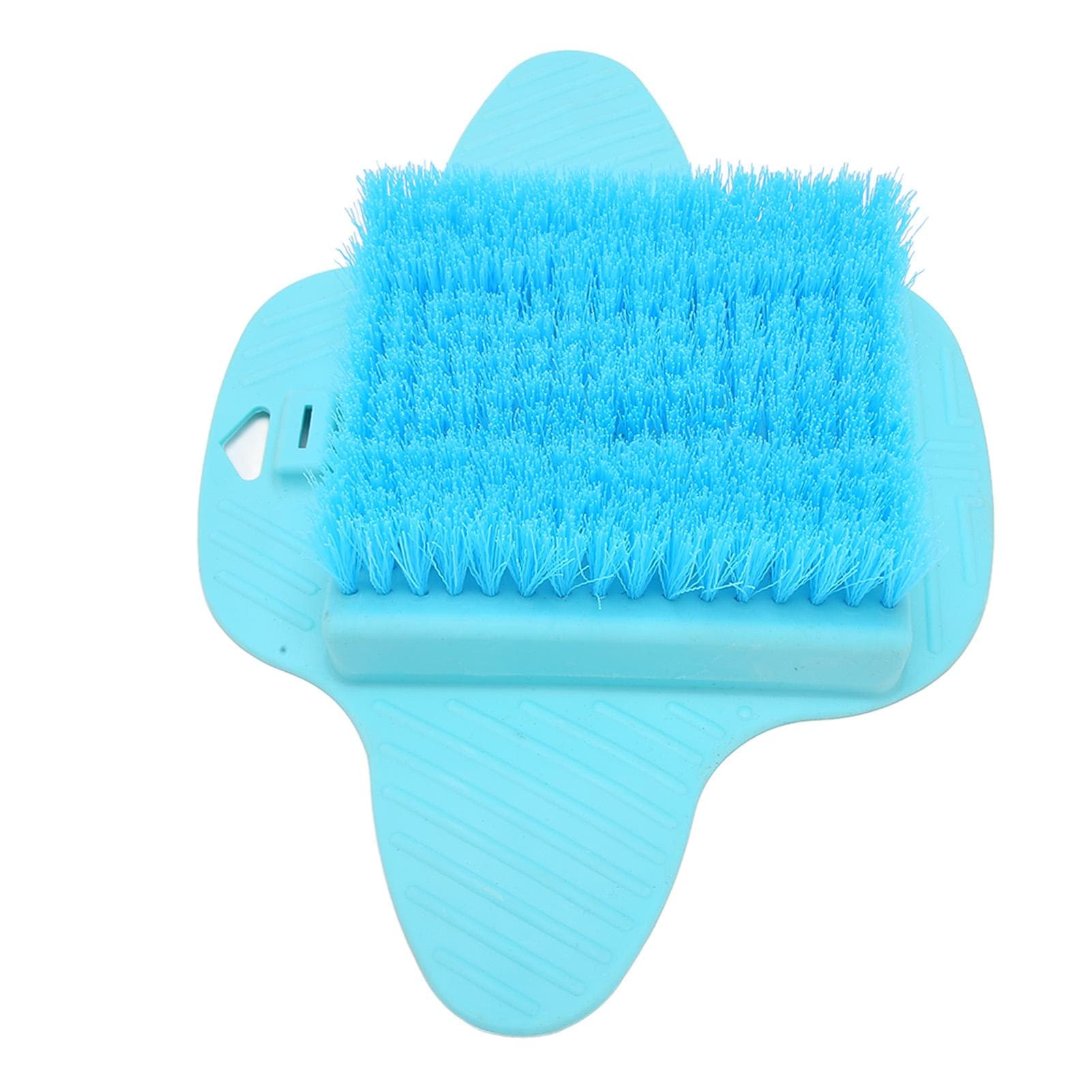 Shower Foot Scrubber Hanging Hole Type Comfortable Touch Feet Washing Cleaning Brush for Hotel blue