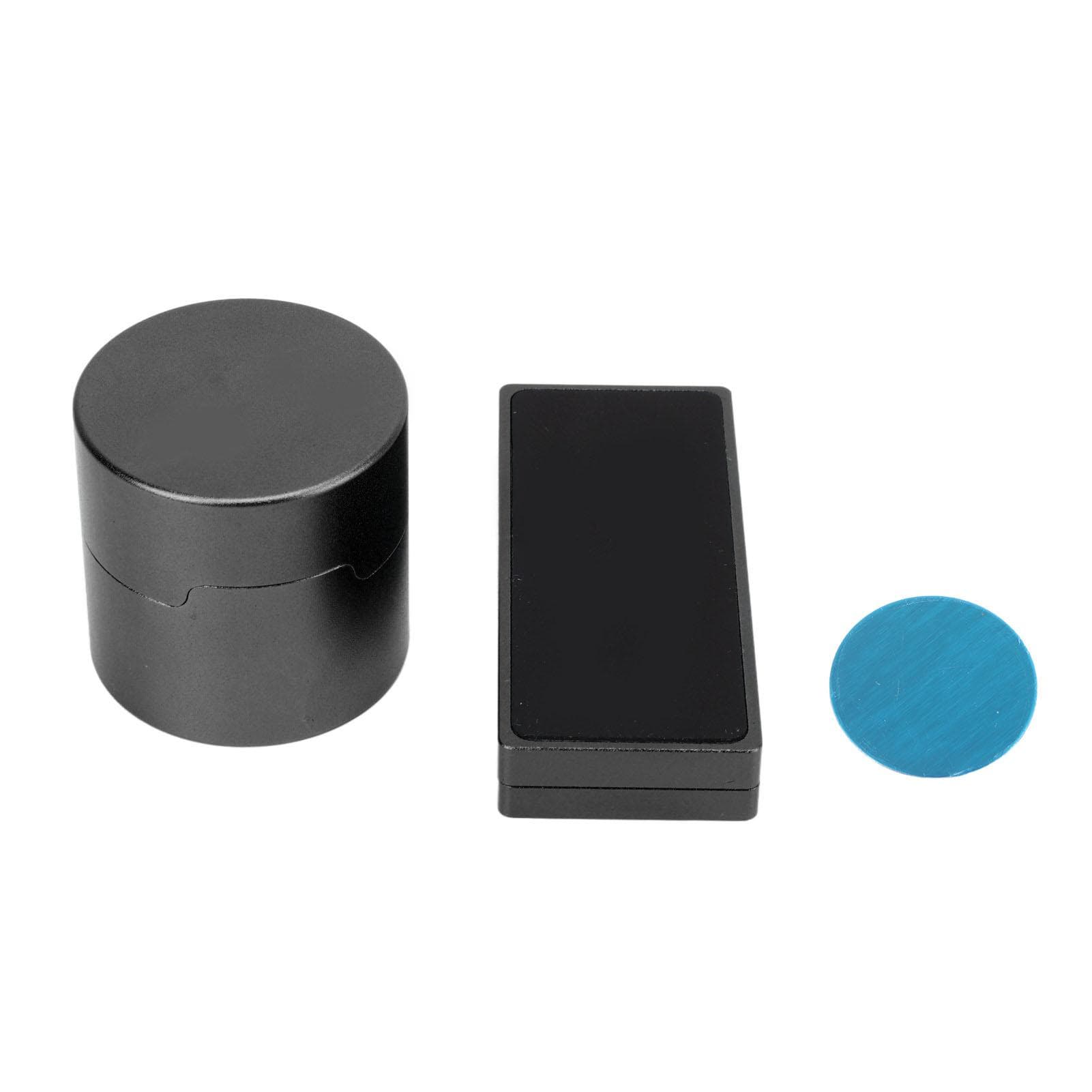 Magnetic Billiard Chalk Holder Aluminium Alloy Round Snooker Cue Chalk Box with Fixed Clip Portable