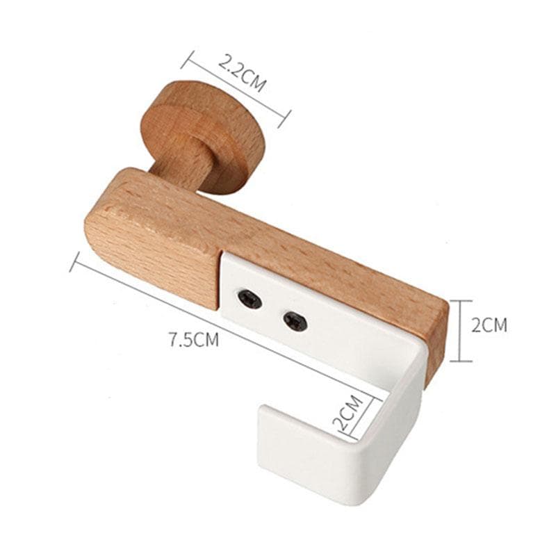 Kitchen Cabinet Hook Towels Clothes Coat Bathroom Accesories Storage Hanger Door Back Hanging Holder Iron Wooden Rack Organizer