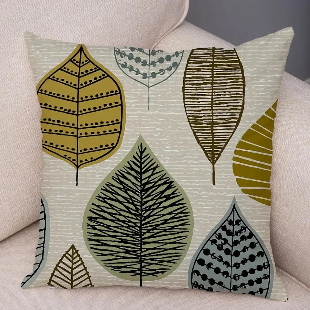 Abstract Art Cushion Cover Decorative Geometric Plant Tree Flower Pillowcase Sofa Home Car 66x66cm sky blue