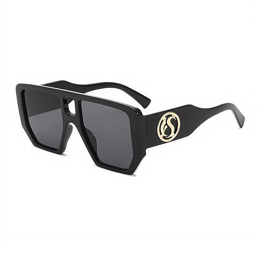 Retro Leopard Gradient Square Large Frame Women Sunglasses UV400 Double Beam Casual Street Style as picture
