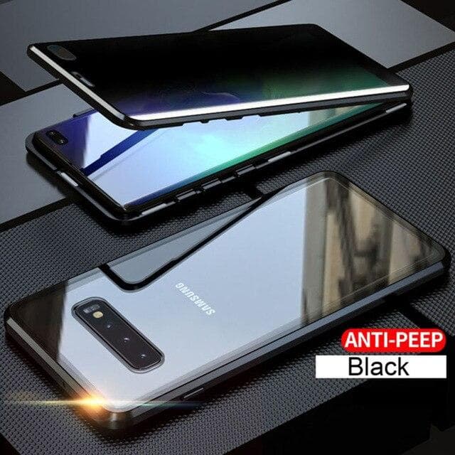 Privacy Anti Peeping Metal Magnetic Double Sided Glass Case For Samsung S26 S25 Ultra S22 S20 S21 S10 S9 S8 Note 20 10 9 8 Plus Ultra A71 A51 A70 samsung A54 black