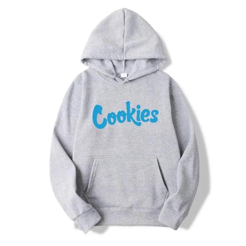 Cookies Printed Hooded Sweatshirt Trendy Men'S Women'S Pullover Hoodies & Sweatshirts Unisex XXXL gray