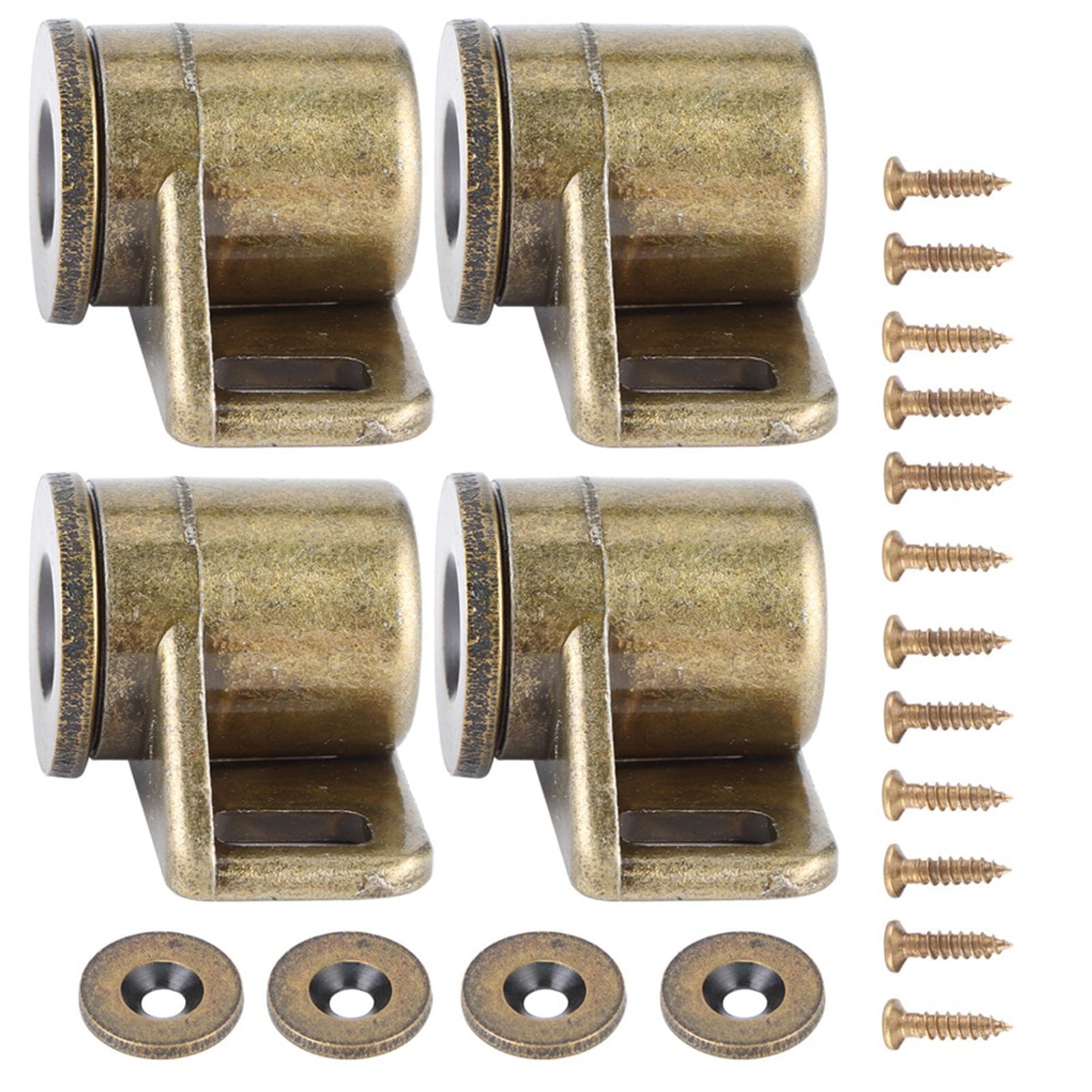 4Pcs Vintage Zinc Alloy Magnetic Door Catches Hardware Fittings Cabinet Closet AccessoriesGreen bronze