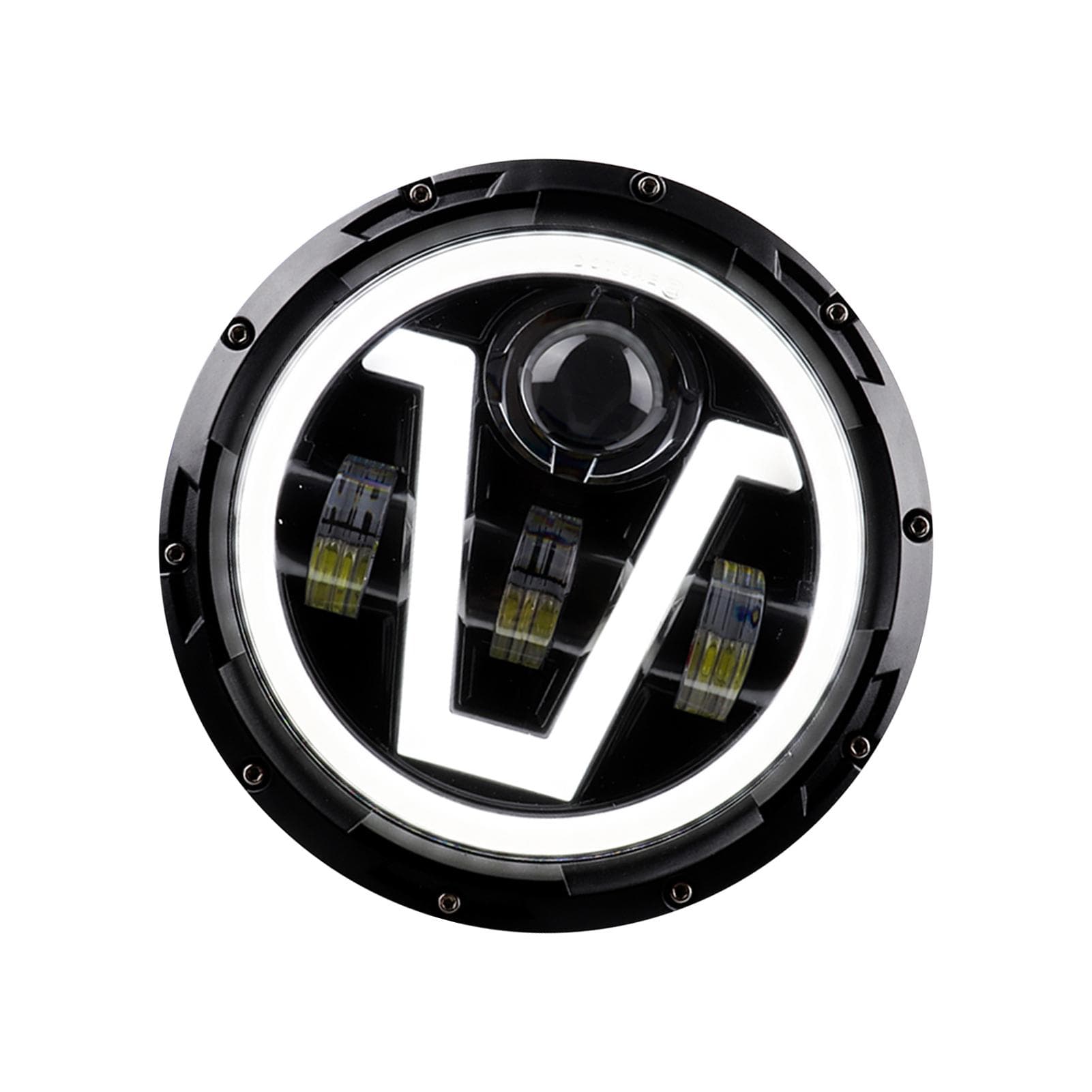 1pcs 12V/24V Motorcycl Headlight 7'' V-shape LED Headlight with Turn Signal Lights DRL Hi/Lo Beam