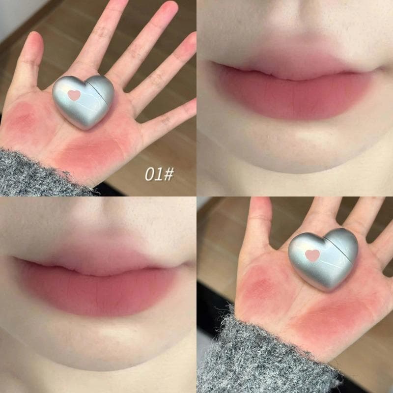 Heart Lipstick Velvet Matte Lip Mud Clay Lip Gloss Liquid Lip Tint Cream Pigment Long Lasting Lips Makeup Cosmetics