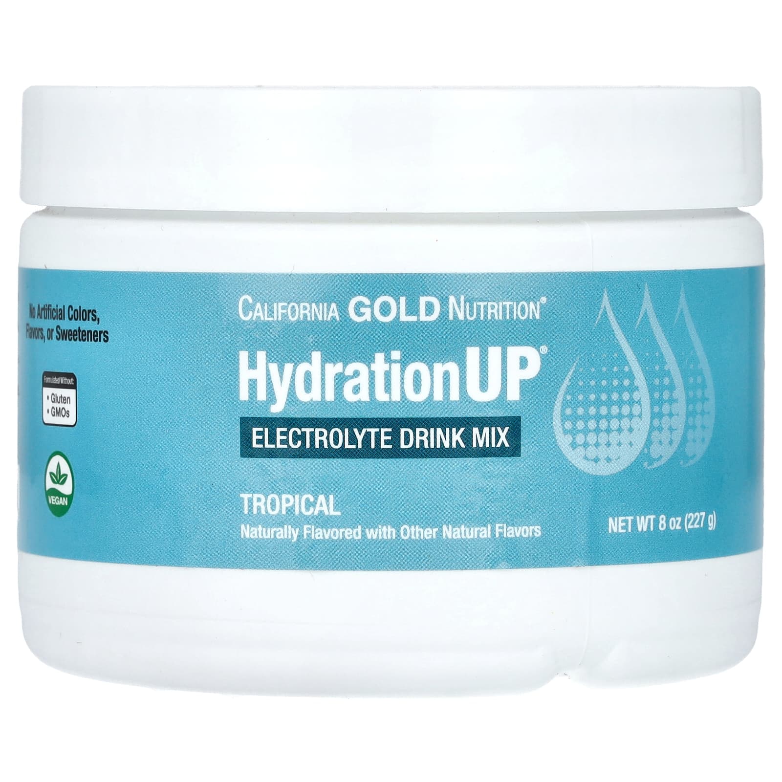 California Gold Nutrition, Beverage, HydrationUP, Electrolytes, Tropical Flavor, 8 oz (227 g)