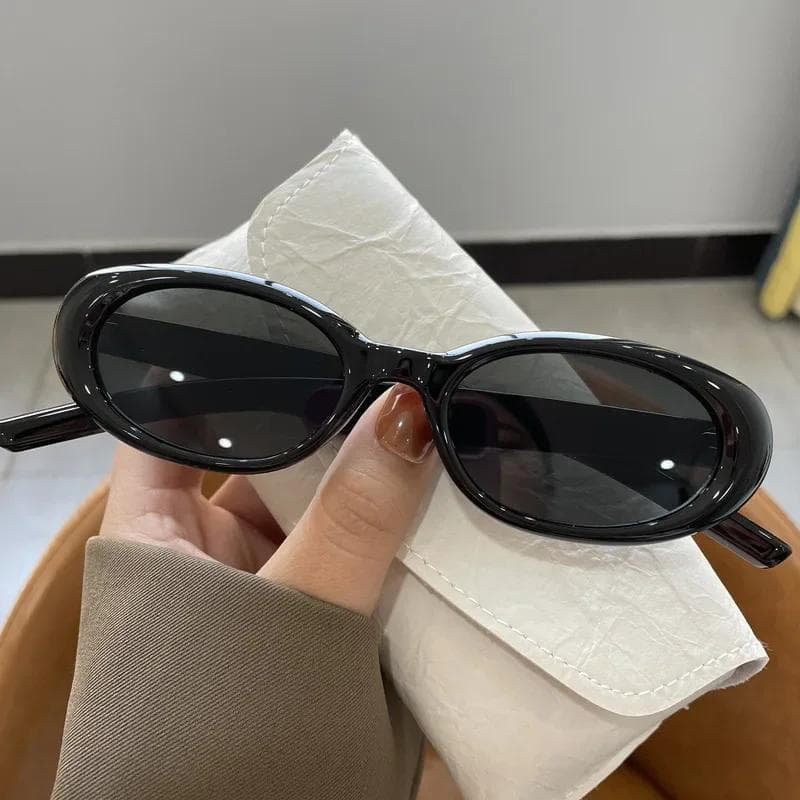 Fashion Small Oval Sunglasses for Women Men Vintage Y2K Sun Glasses UV400 Outdoor Leisure Eyewear Oculos De Sol As shown in the figu