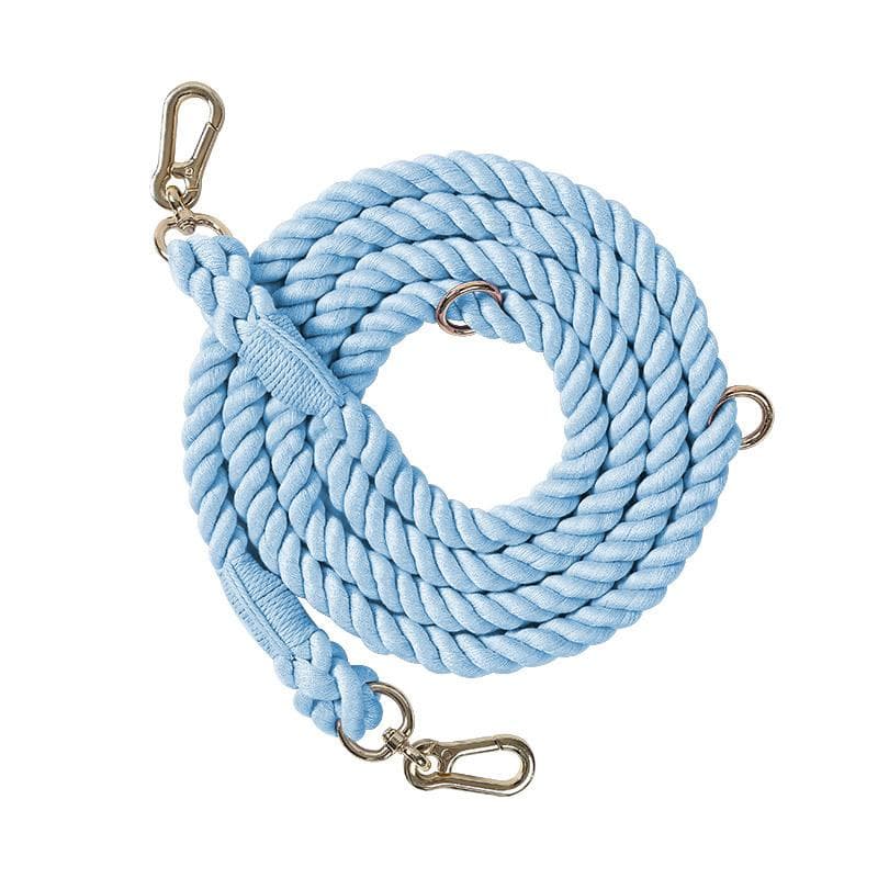 Handcrafted Dog Leash Multifunctional Double Head Braiding Dog Training Leash with Gold Accessories 210x1.2cm / 82.7x0.5in