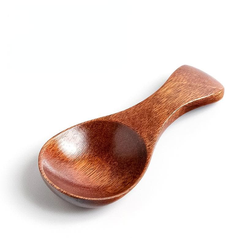1pcs Mini Wooden Spoons Kitchen Spice Condiment Spoon Coffee Tea Sugar Teaspoons Kids Short Handle Wood Scoops Home Tableware brown