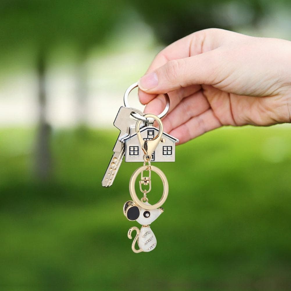 Rat Pendant Alloy Keychain Key Rings Ornament Birthday Gift for Innovative Animal Series